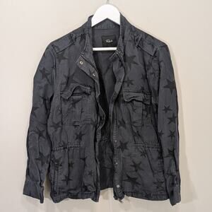 Rails Anorak Jacket Charcoal Stars Lightweight Layer Whimsigoth Grunge - Size M